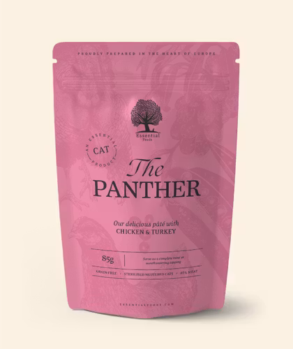 ESSENTIAL THE PANTHER PÂTÉ 85 gr- våtfoder katt, light (kycklig,lever,kalkon)