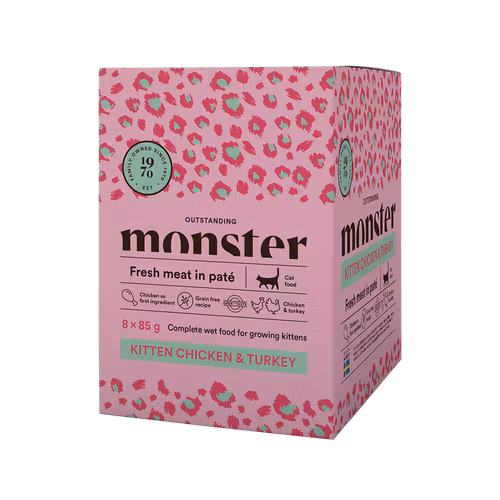 Monster Cat Pouches Kitten Chicken & Turkey (kyckling & kalkon) 85 gr x 8 st