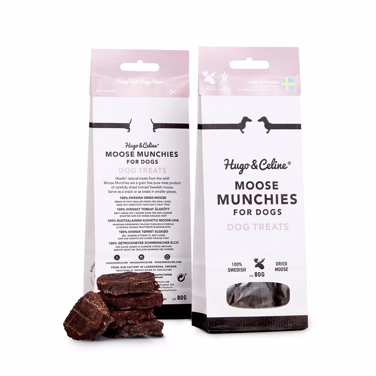 Hugo & Celine MOOSE MUNCHIES TORKAD ÄLG 5 ST – TOTALT 80G