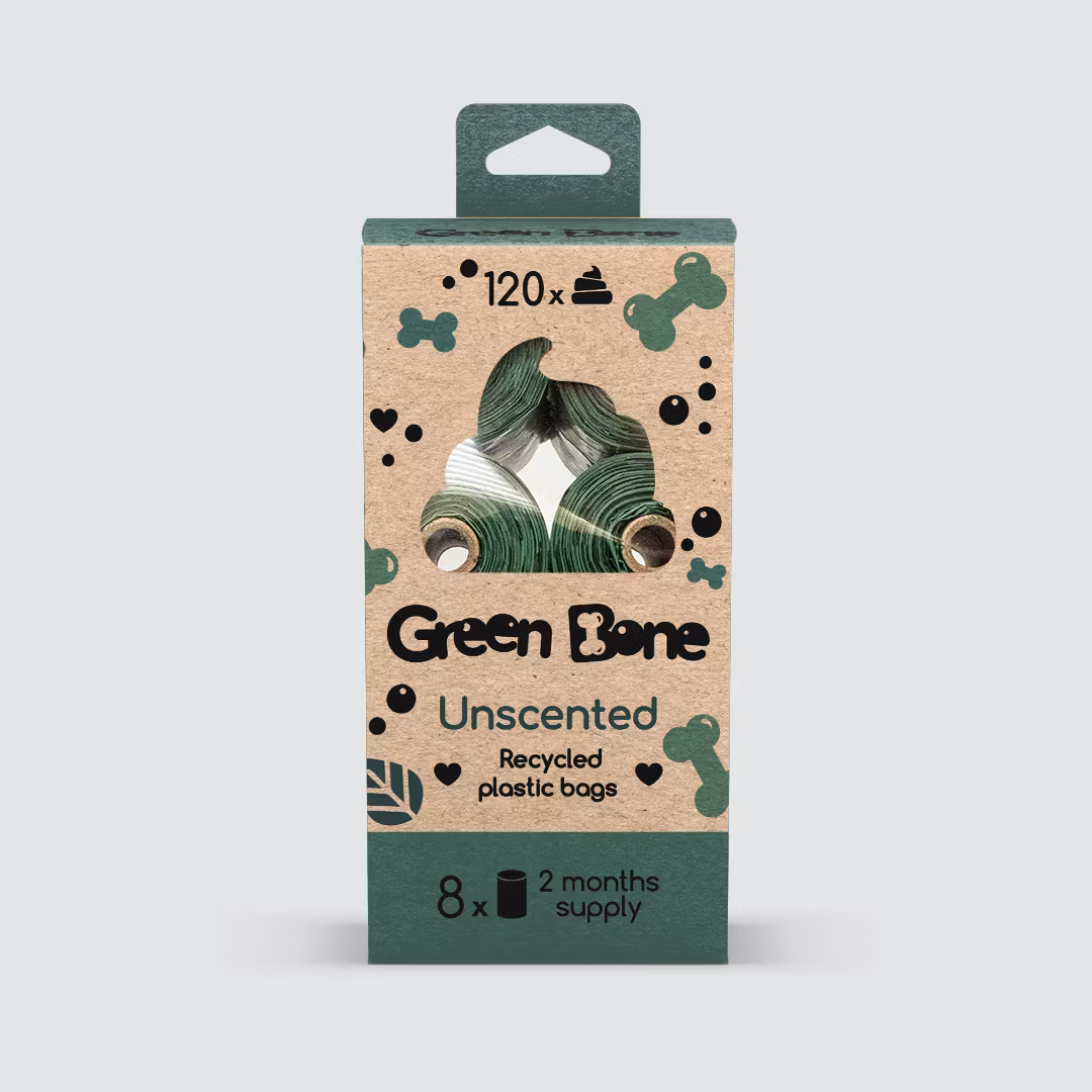 Green Bone - Bajspåse- nedbrytningsbara 8 rullar, 120 påsar