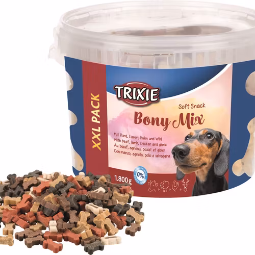 Soft Snack Bony Mix -utan tillsatt socker 500g & 1,8 kg, plasthink