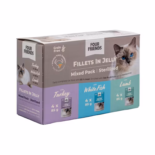 Four Friends Sterilized in Jelly Mix 12-pack- våtfoder i gelé