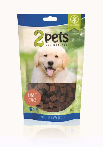 2pets Dogsnack Rabbit Cubes, 100 g