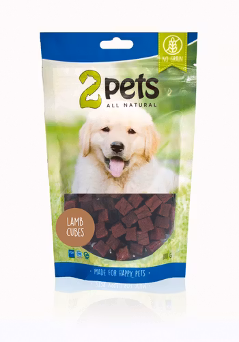 2pets Dogsnack Lamb Cubes, 100 g