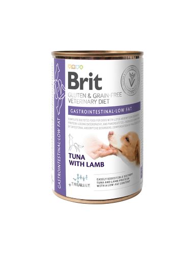 Brit Gluten & Grainfree Veterinary Diets Gastrointestinal-Low fat- tonfisk o lamm 400 g