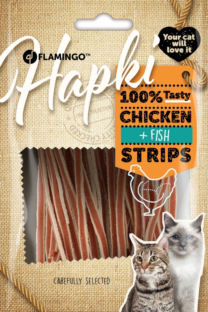 Hapki Sushi strips av kyckling och fisk 65 gr- sockerfritt