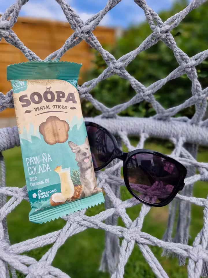 Soopa Dental Sticks Paw-Na Colada (ananas & kokos) veganskt 4 styck/100g