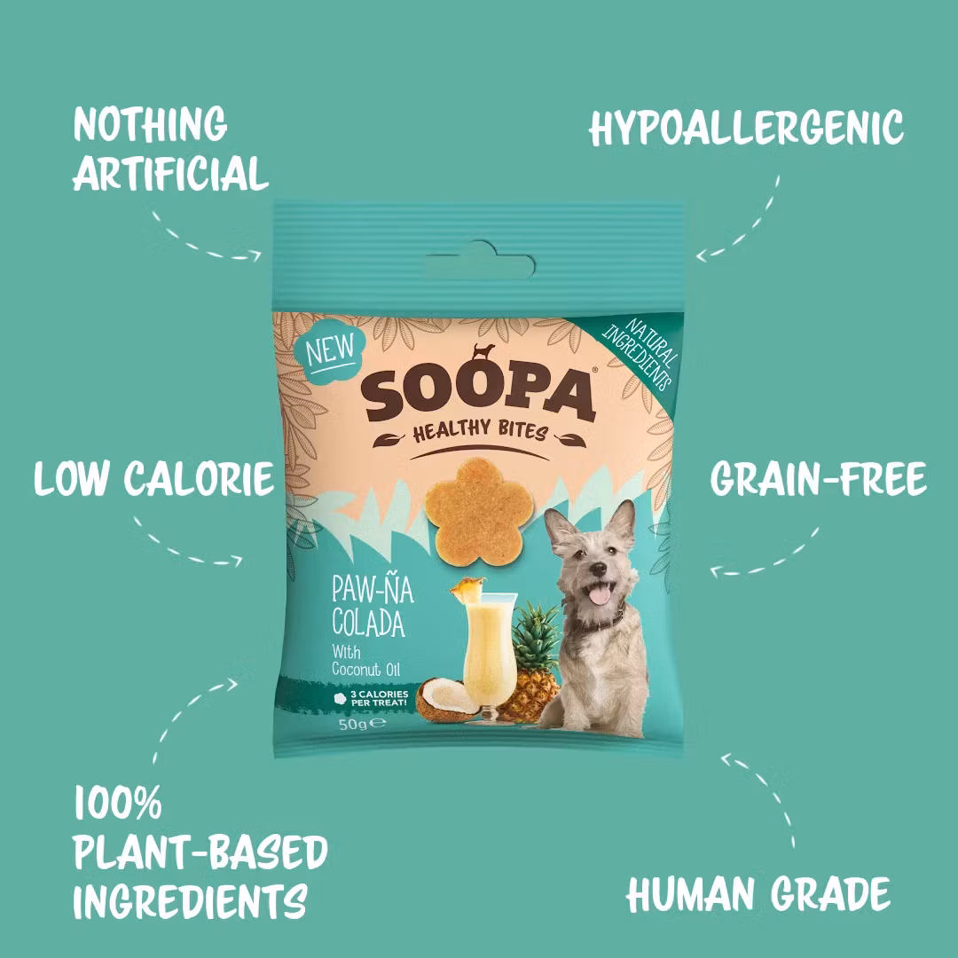 Soopa Healthy Bites Paw-Na Colada 50g (ananas & kokos), veganskt