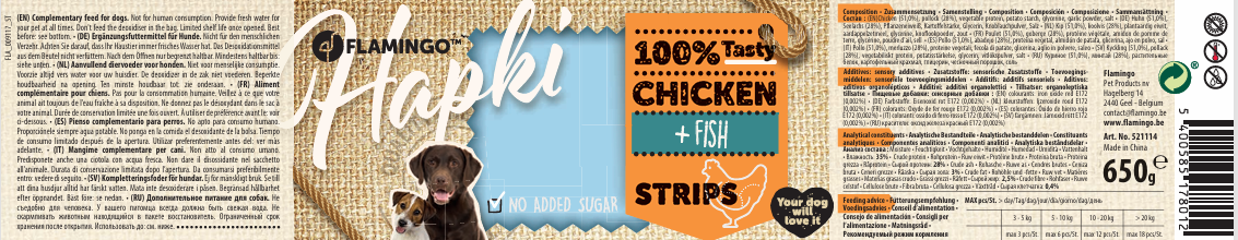 Hapki Sushi strips av kyckling och fisk 65 gr- sockerfritt