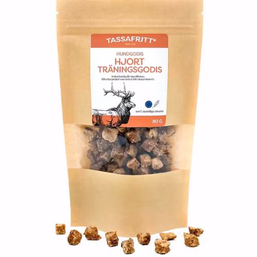 TassaFritt Naturligt Hundgodis - Promenad & Träning - Hjort 80 gr