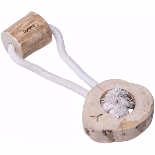 Dragleksak i kraftigt bomullsrep och kaffeträd 33 cm