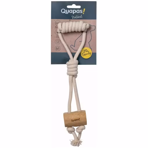 Dragleksak i kraftigt bomullsrep och kaffeträd 42 x 11 cm