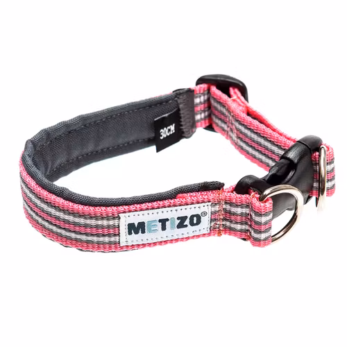 Metizo Halsband Fast, fodrat m reflex Rosa stl 45 - 55 cm