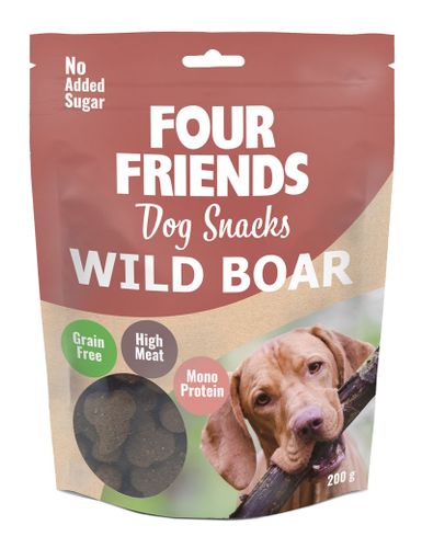 Four Friends Dog Snacks Wild Boar Spannmålfritt 200g