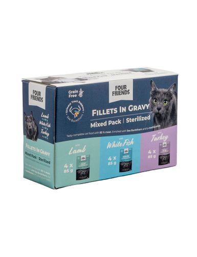 Four Friends Sterilized in Gravy Mix 12-pack- våtfoder i sås