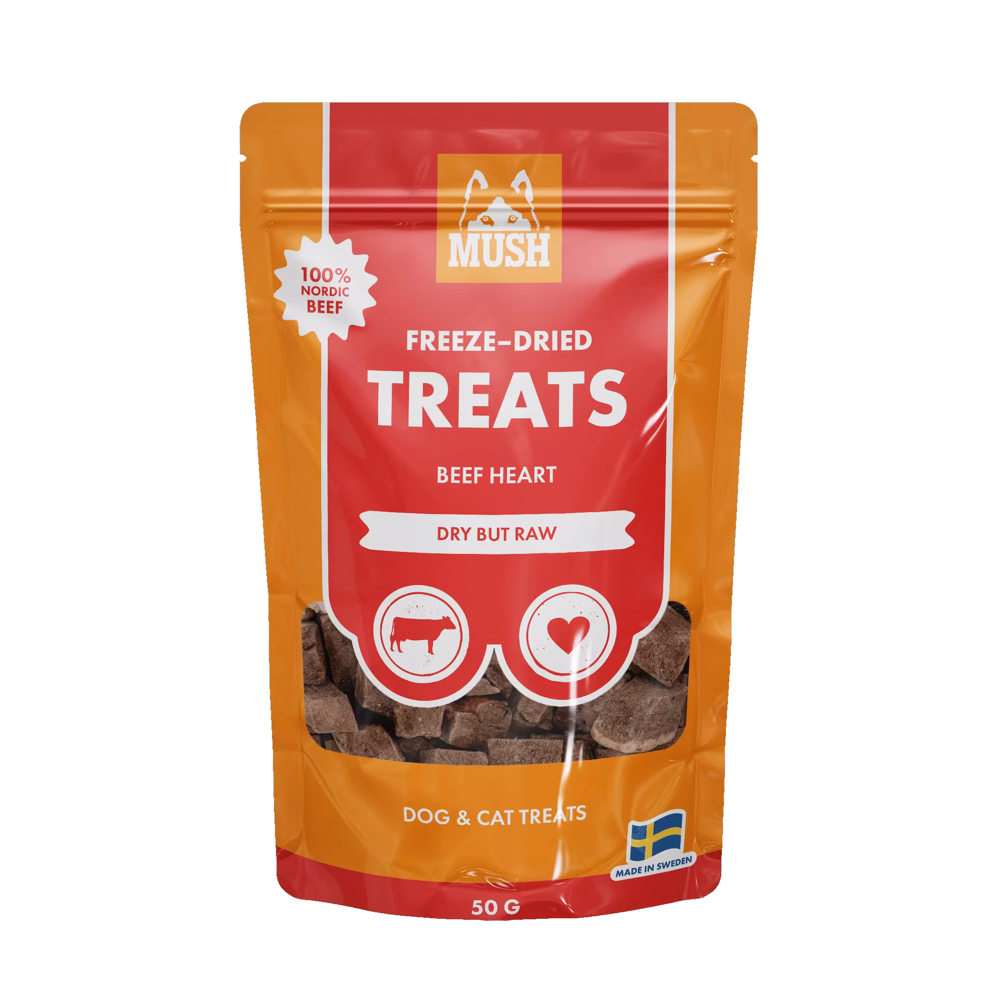 MUSH TREATS FRYSTORKAT NÖTHJÄRTA 50 gr