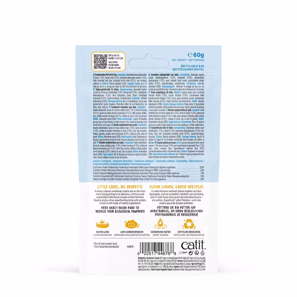 Catit Nuna Kattsnacks Sill & Insektsprotein 60 gr