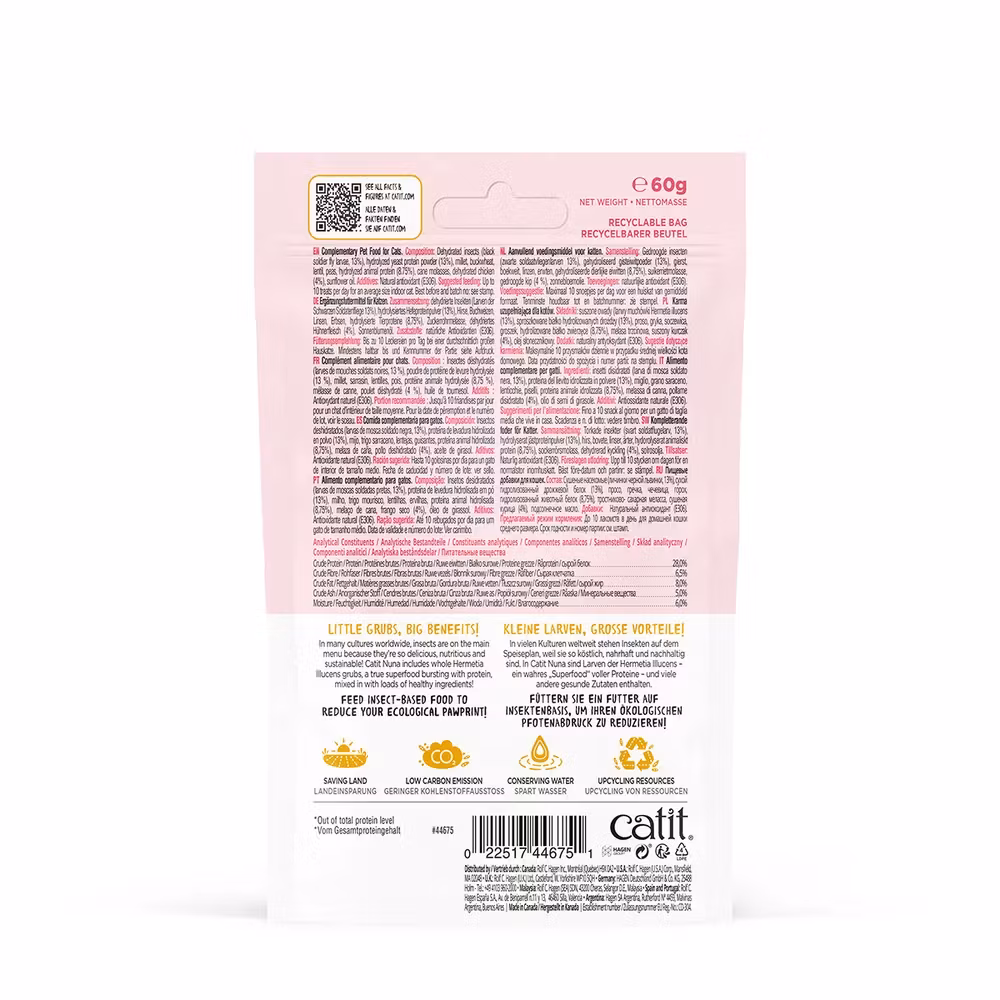 Catit Nuna Kattsnacks- Kyckling & Insektsprotein 60 gr