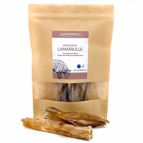 TassaFritt Naturligt Hundgodis Lamm Tuggrulle 15 cm- 100 gr