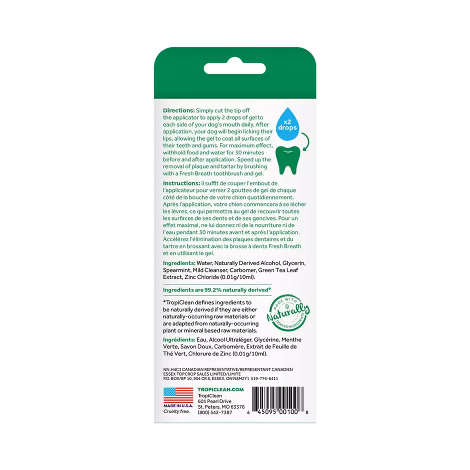 TropiClean Clean Teeth Oral Care Gel- fräsch andedräkt 118 ml