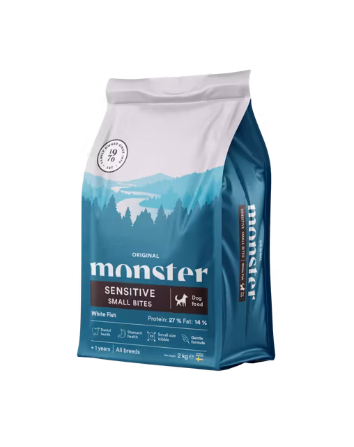 Monster Dog Orginal Sensitive Small Bites-white fish - glutenfritt och vetefritt