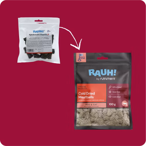 RAUH! Cold-dried Meatballs -Kalltorkade köttbullar- nöt 100 G
