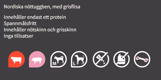 RAUH! Pork Panini XL- nöt- och grisskinn ca 45 cm
