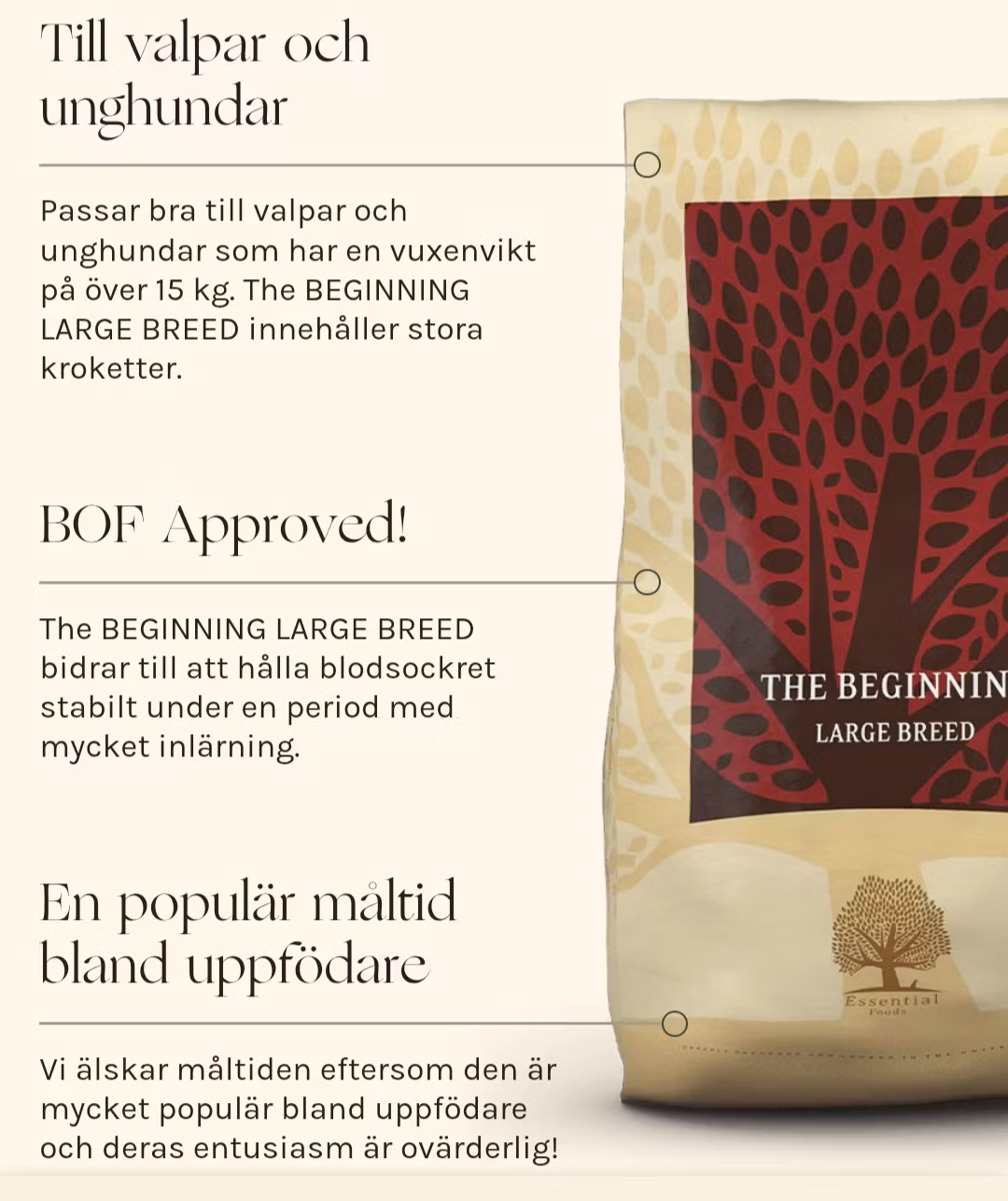 ESSENTIAL THE BEGINNING "Valp/Unghund" Large breed. Spannmålsfritt, glutenfritt och utan GMO.