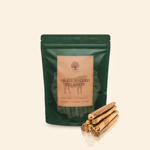 ESSENTIAL SMALL ROLLED DELIGHTS "Små tuggrullar" 100 % torkad oxhud 10 styck