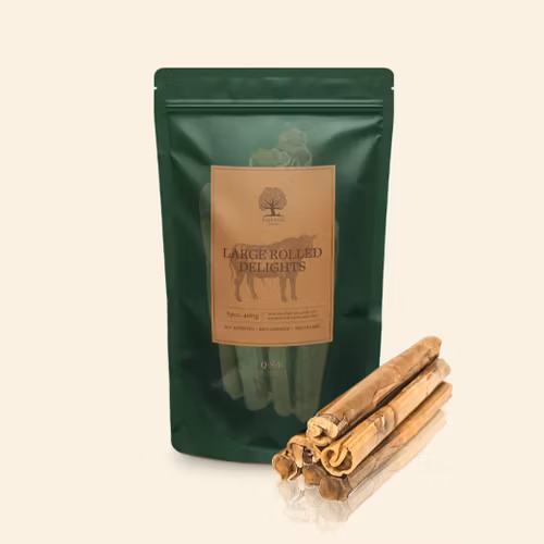 ESSENTIAL LARGE ROLLED DELIGHTS "Stora tuggrullar" 100 % torkad oxhud 5 styck