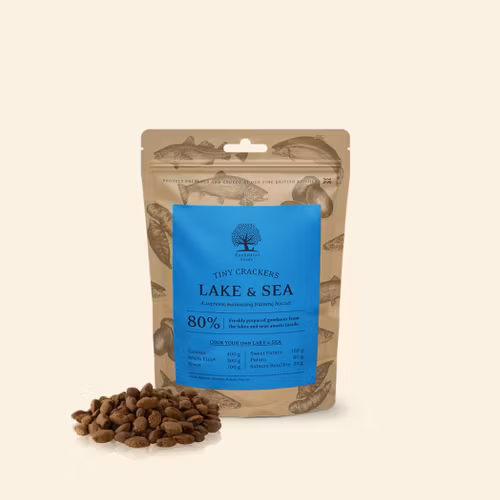 ESSENTIAL LAKE & SEA TINY CRACKERS 100G - Lax, vit fisk, forell
