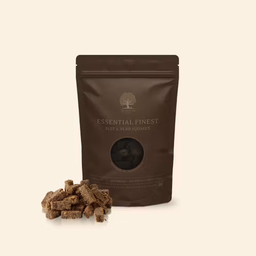 ESSENTIAL FINEST BEEF & HERB SQUARES 125G- snacks med oxkött och örter