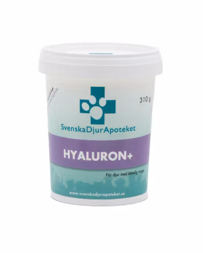 Svenska DjurApotekets Hyaluron+ ledprodukt för de med känslig mage. 310g