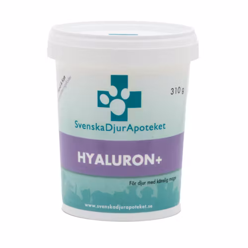 Svenska DjurApotekets Hyaluron+ ledprodukt för de med känslig mage. 310g