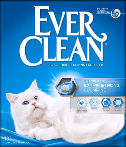 Ever Clean® Extra Strong Clumping Unscented/Oparfymerad kattsand10 kg