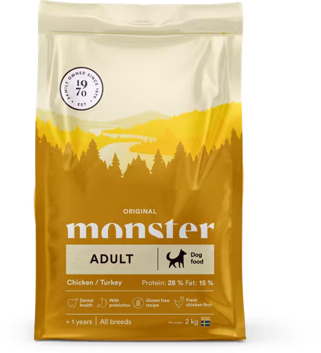 Monster Dog Original Adult- Chicken & Turkey- glutenfritt & vetefritt