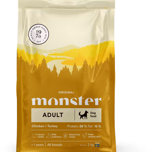 Monster Dog Original Adult- Chicken & Turkey- glutenfritt & vetefritt