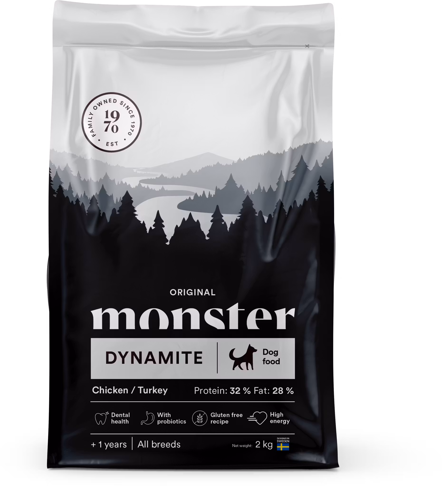 Monster Dog Original Dynamite för högpresterande hundar - glutenfritt och vetefritt