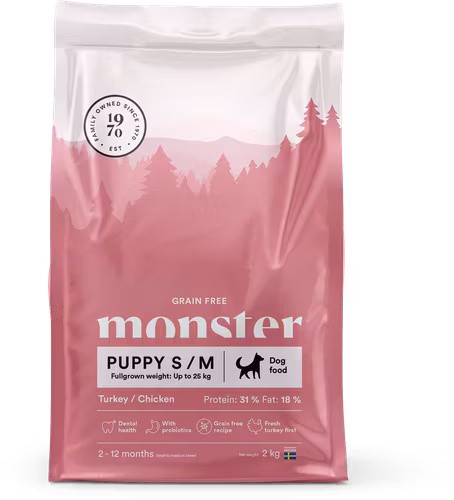 Monster Dog Grain Free Puppy S/M Turkey & Chicken- spannmålsfritt