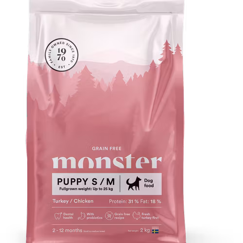 Monster Dog Grain Free Puppy S/M Turkey & Chicken- spannmålsfritt