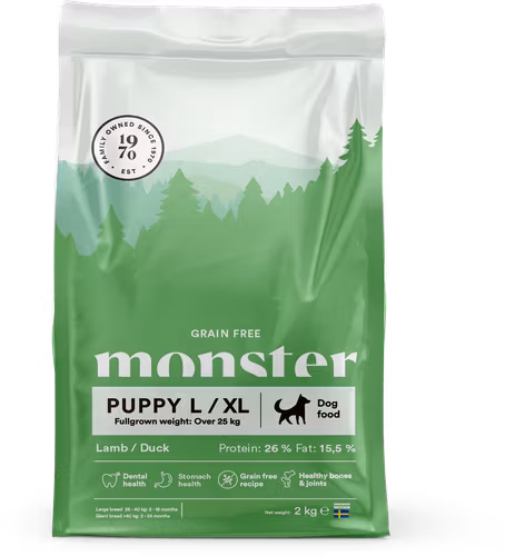 Monster Dog Grain Free Puppy L/XL Lamb & Duck - spannmålsfritt