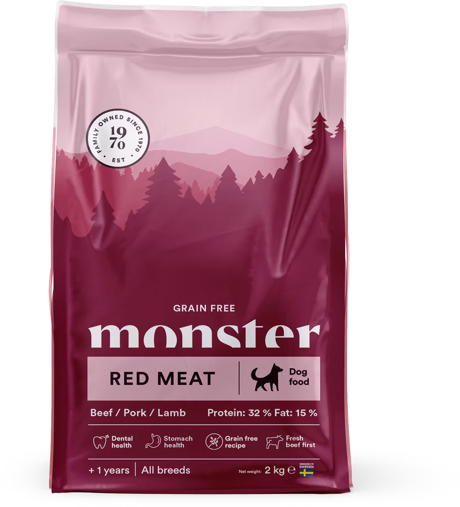 Monster Dog Grain Free Adult Red Meat - nöt & fläsk- glutenfritt och vetefritt