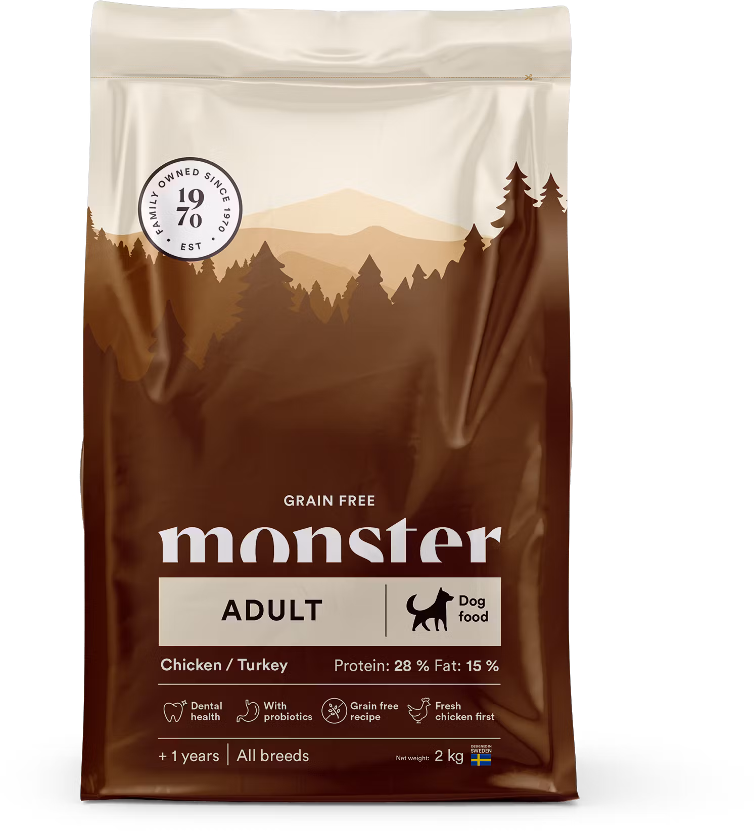 Monster Dog Grain Free Adult All Breads Chicken & Turkey - spannmålsfritt