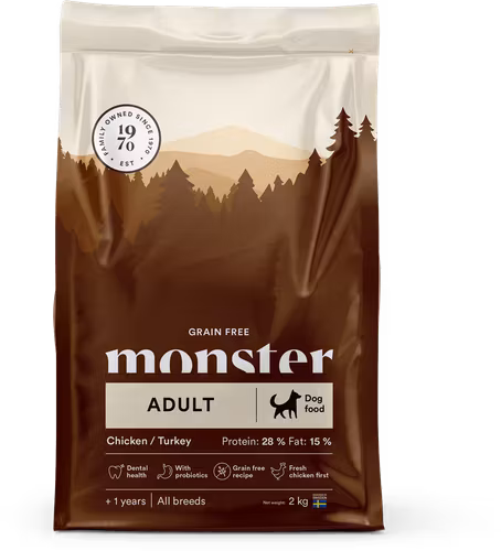 Monster Dog Grain Free Adult All Breads Chicken & Turkey - spannmålsfritt