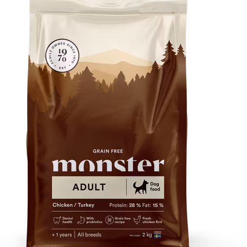 Monster Dog Grain Free Adult All Breads Chicken & Turkey - spannmålsfritt