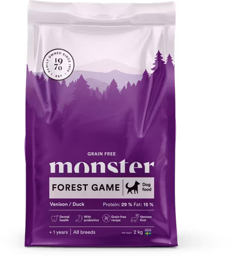 Monster Dog Grain Free Forest Game All Breed Venison & Duck - spannmålsfritt