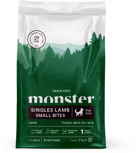 Monster Dog Grain Free Singles Lamb Small Bites 2 kg/12 kg