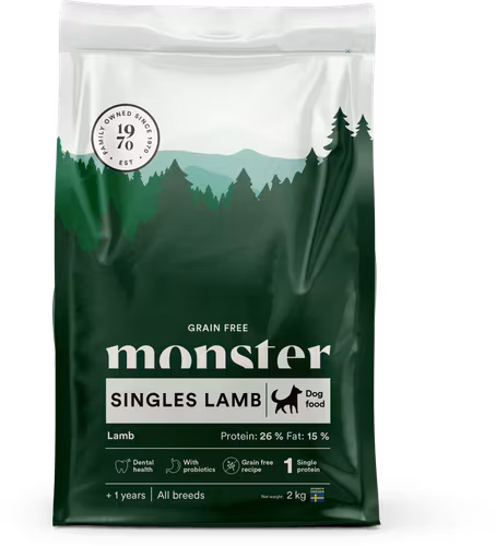 Monster Dog Grain Free Singles Lamb All Breed - spannmålsfritt