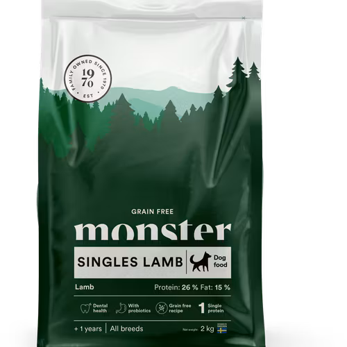 Monster Dog Grain Free Singles Lamb All Breed - spannmålsfritt