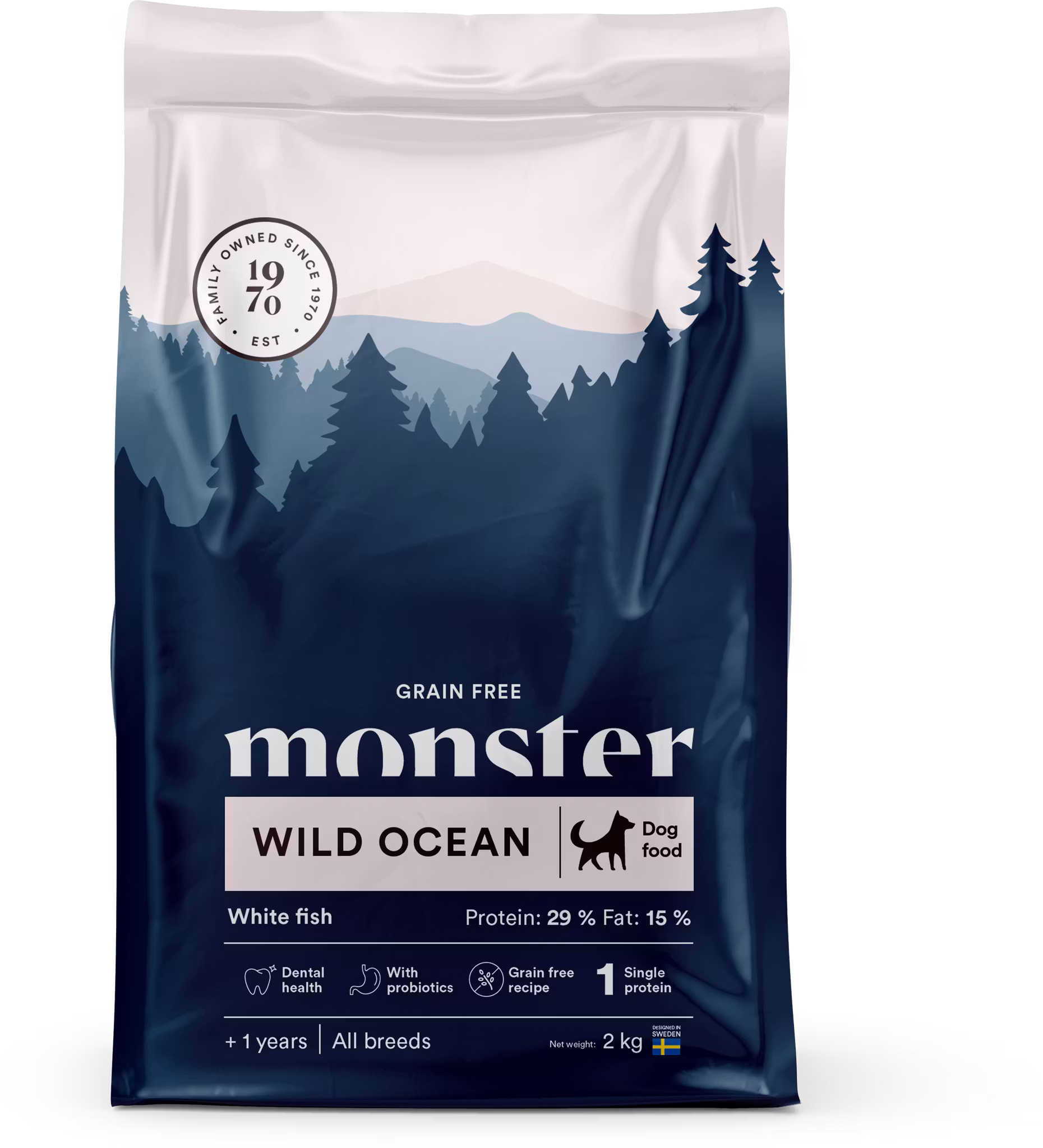 Monster Dog Grain Free Wild Ocean White Fish - spannmålsfritt